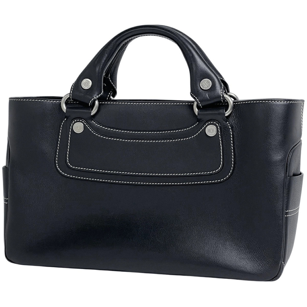 Celine Boogie Bag Blazon Handbag Leather Black